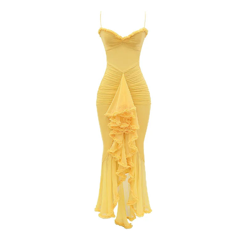 Elegant Backless Ruffle Hem Maxi Dress for Women - Image 21