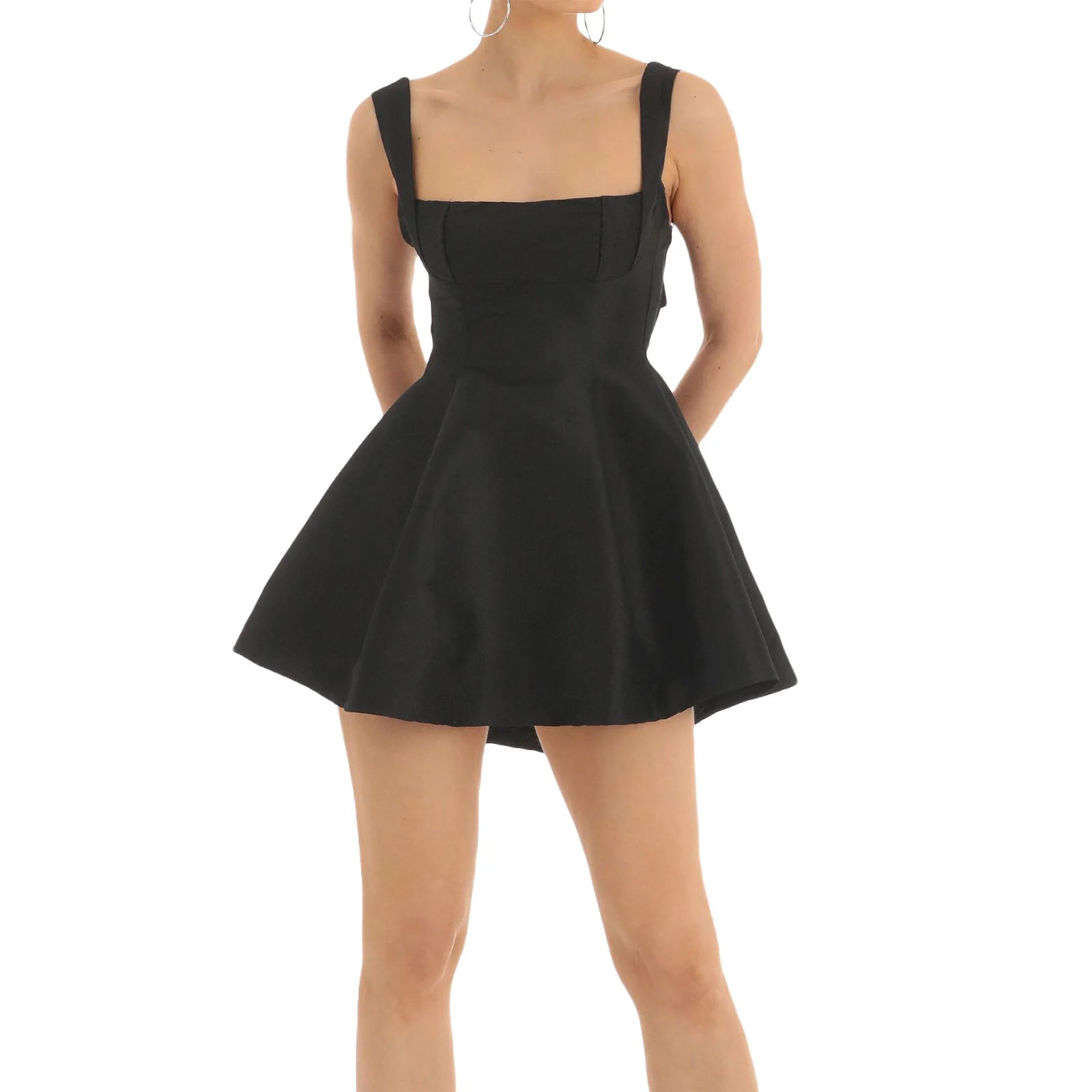 Chic Backless A-line Dress with Big Bow Straps - Image 13