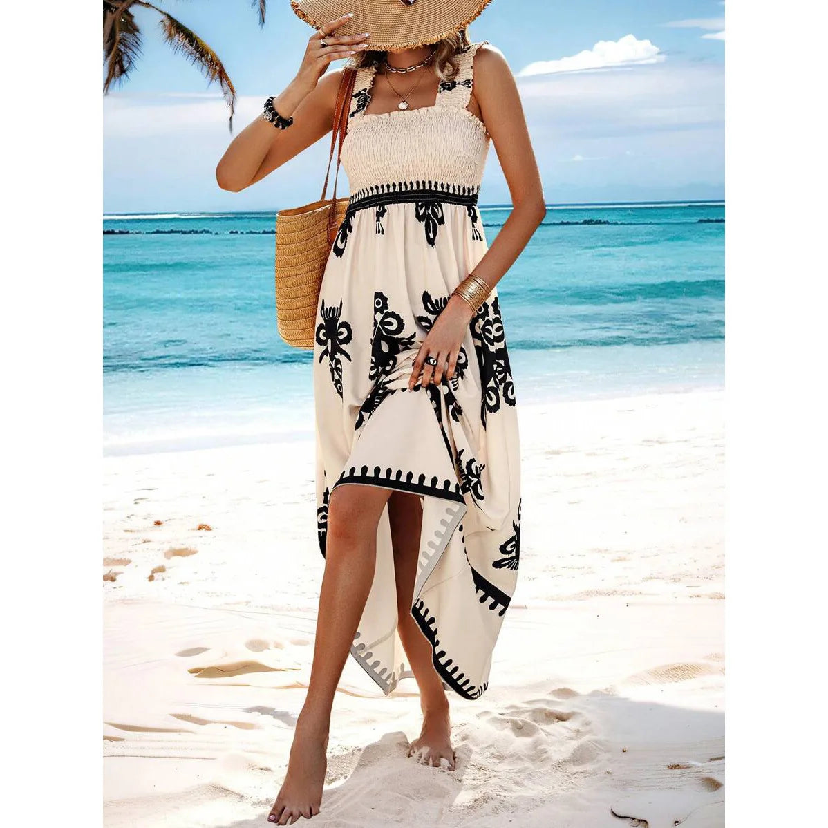 Elegant Women's Halter Beach Sundress with Stylish Print - Image 14