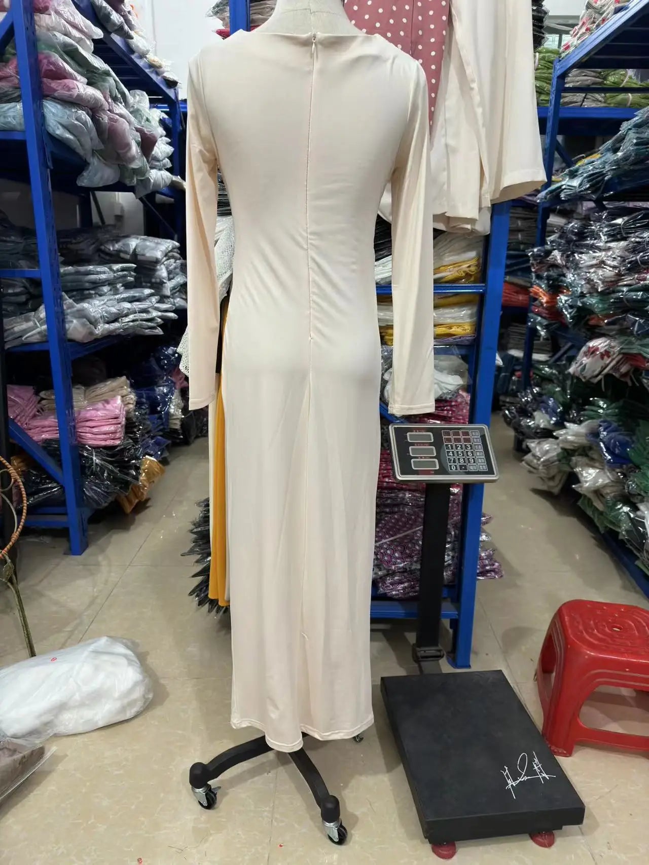 Elegant Slim Fit Slash Neck Long Sleeve Dress - Image 22