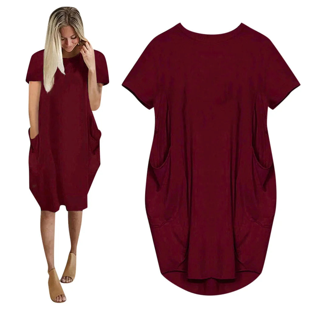 Stylish Plus Size Short Sleeve Casual Dresses for Women - Image 7