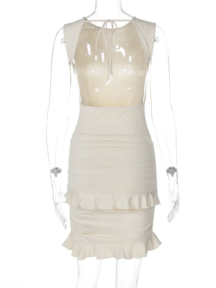 Summer Backless Ruffle Mini Dress for Women - Image 14