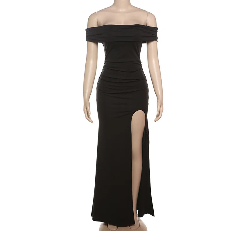 Elegant Off-Shoulder Bodycon Maxi Dress for Evening Events - Image 10
