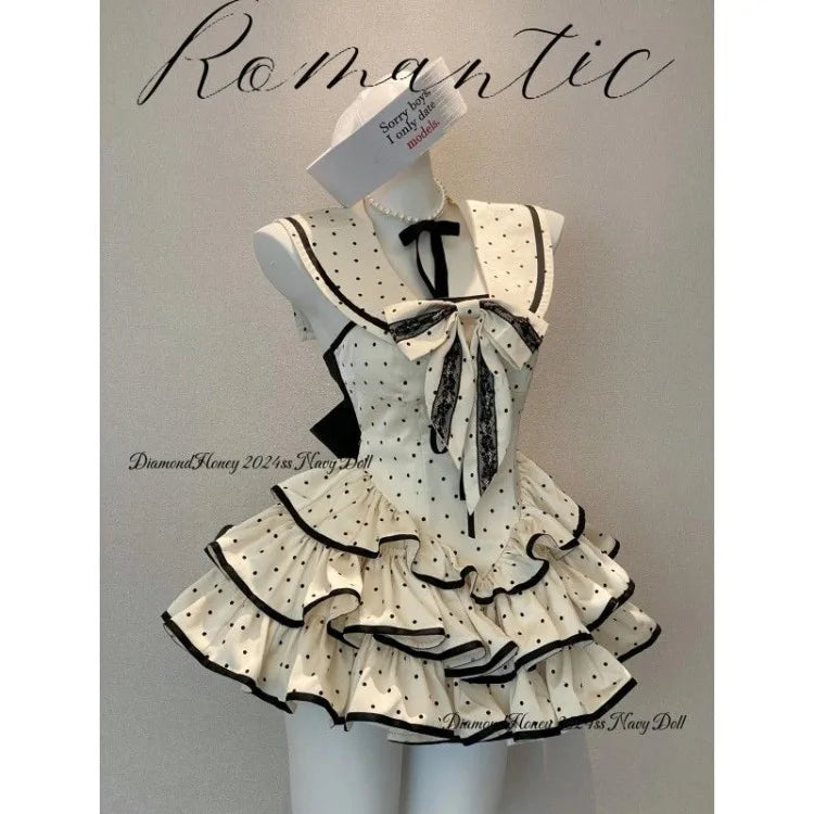 Summer Backless Sailor Collar Bow Dress for Women - Image 3