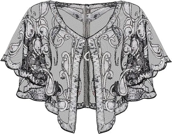 1920s Retro Sequin Beaded Shawl for Flapper Parties - Image 12