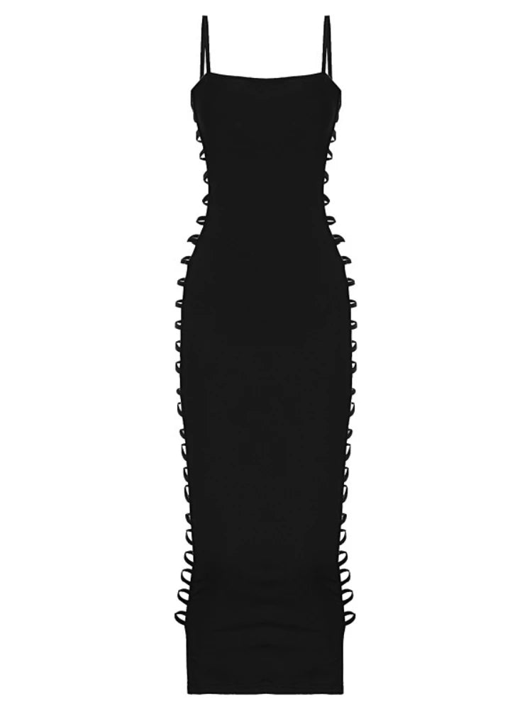 Elegant Hollow Out Slim Bodycon Dress for Parties - Image 6