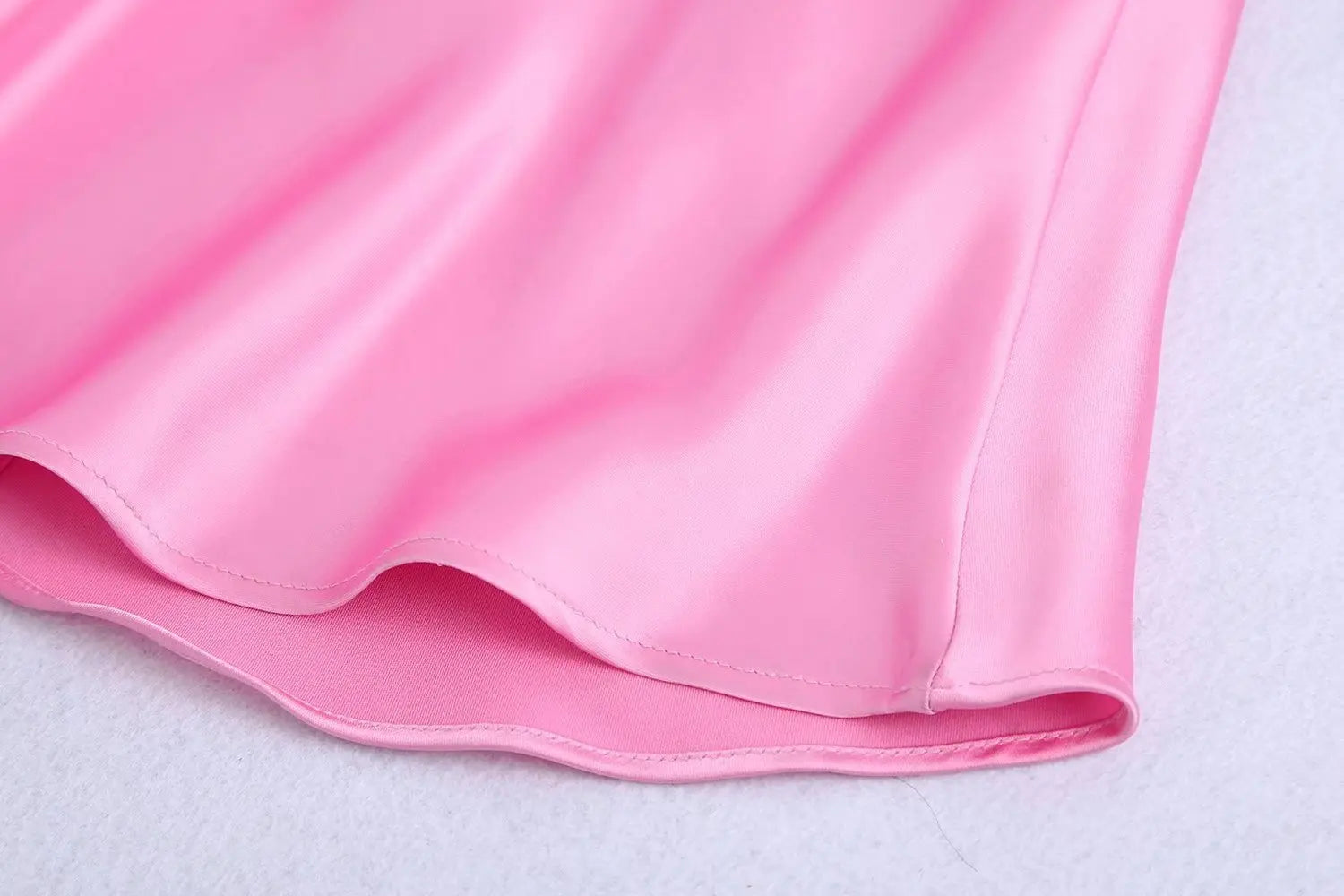 Elegant Pink Satin Cut-Out Mid-Calf Dress for Women - Image 18