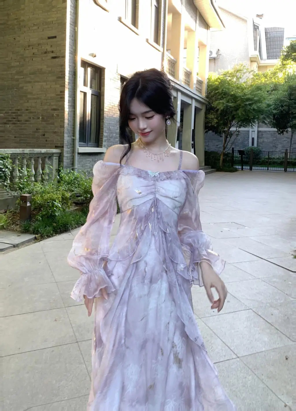 Elegant Off-Shoulder A-Line Fairy Long Dress for Women - Image 16