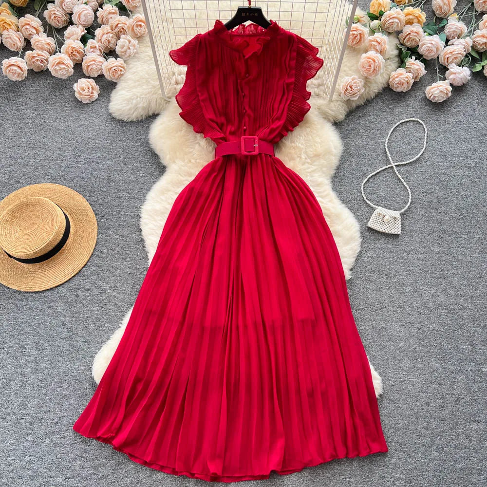 Chic Vintage Ruffled A-Line Summer Dress for Women - Image 34