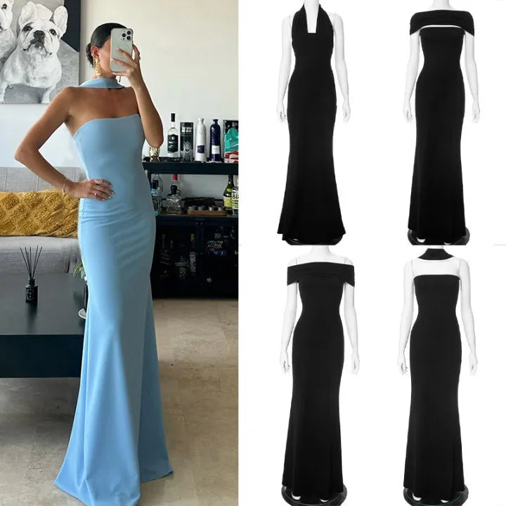 Elegant Sleeveless Fishtail Dress for Women - Backless Bodycon Evening Wear - Image 11