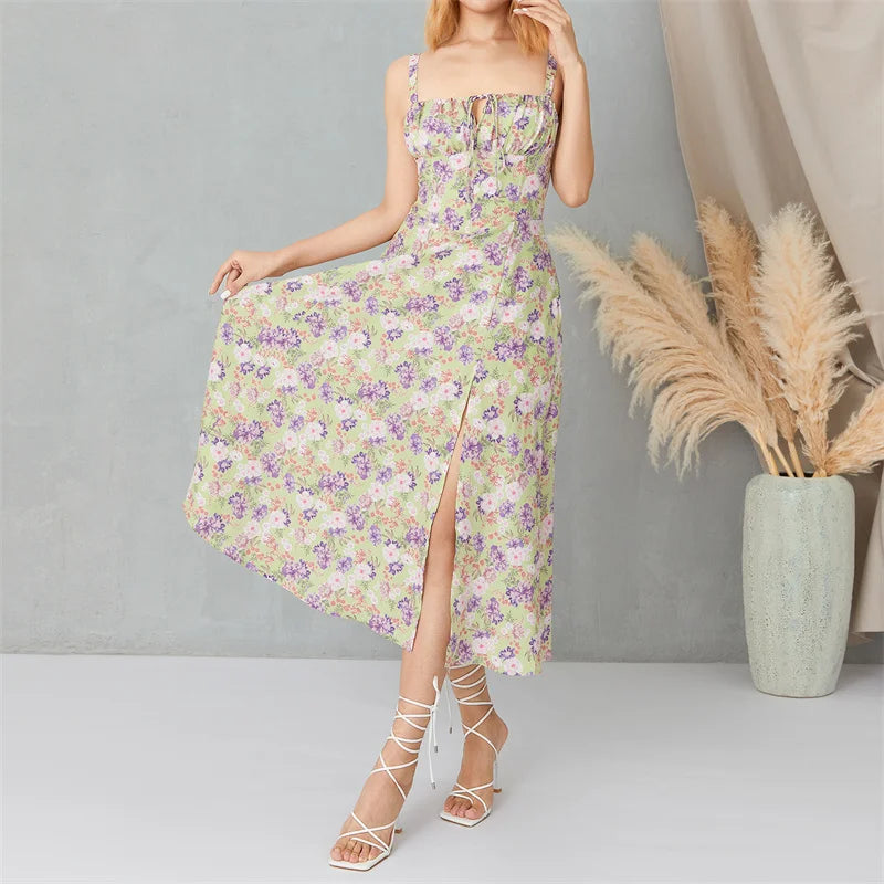 Stylish Solid Color Sleeveless Corset Summer Dress - Image 30