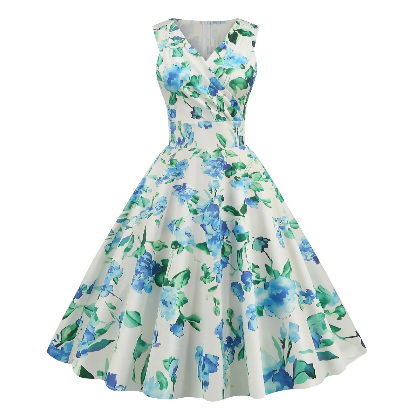 Floral Print Vintage 50s 60s Summer Dress for Women - Image 3
