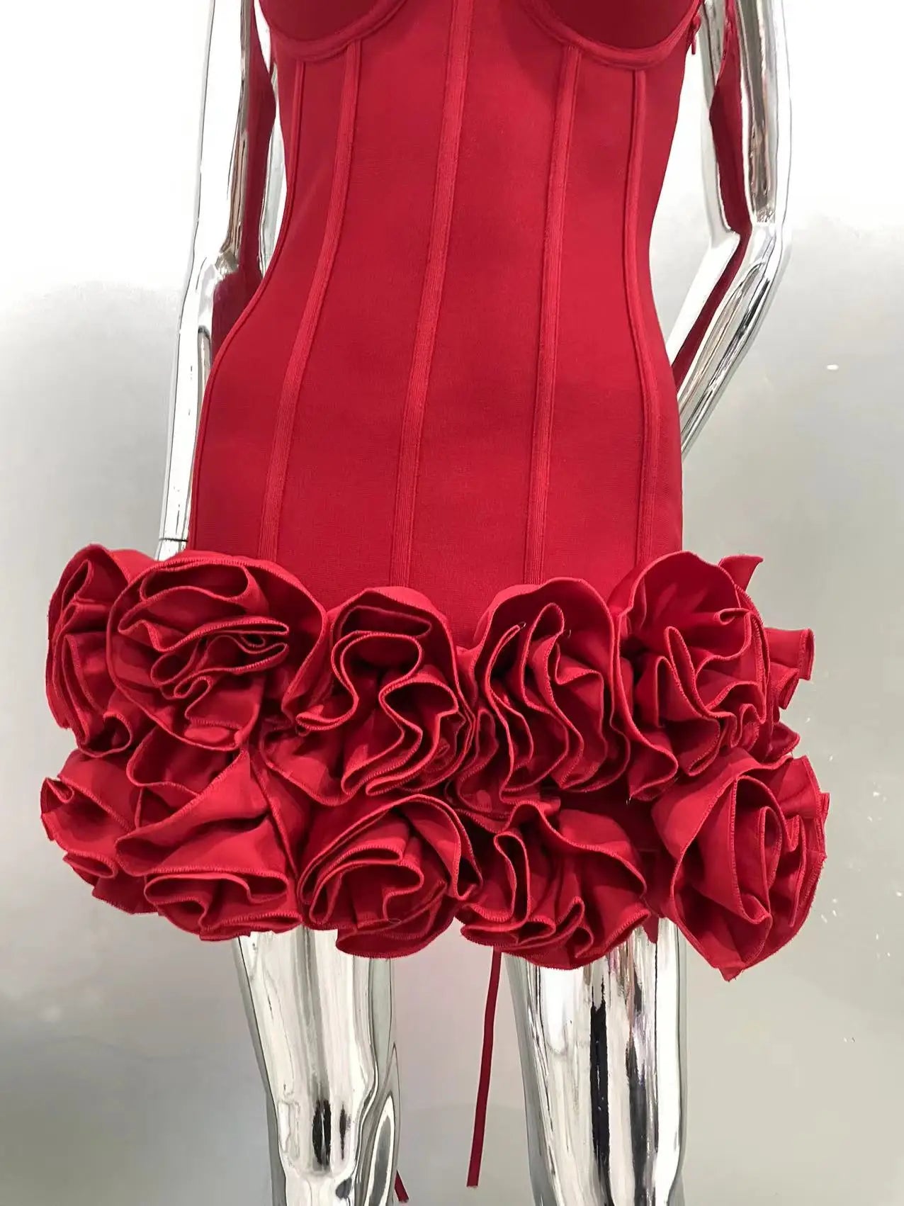 Red Strapless Mini Cocktail Dress for Women - Image 15