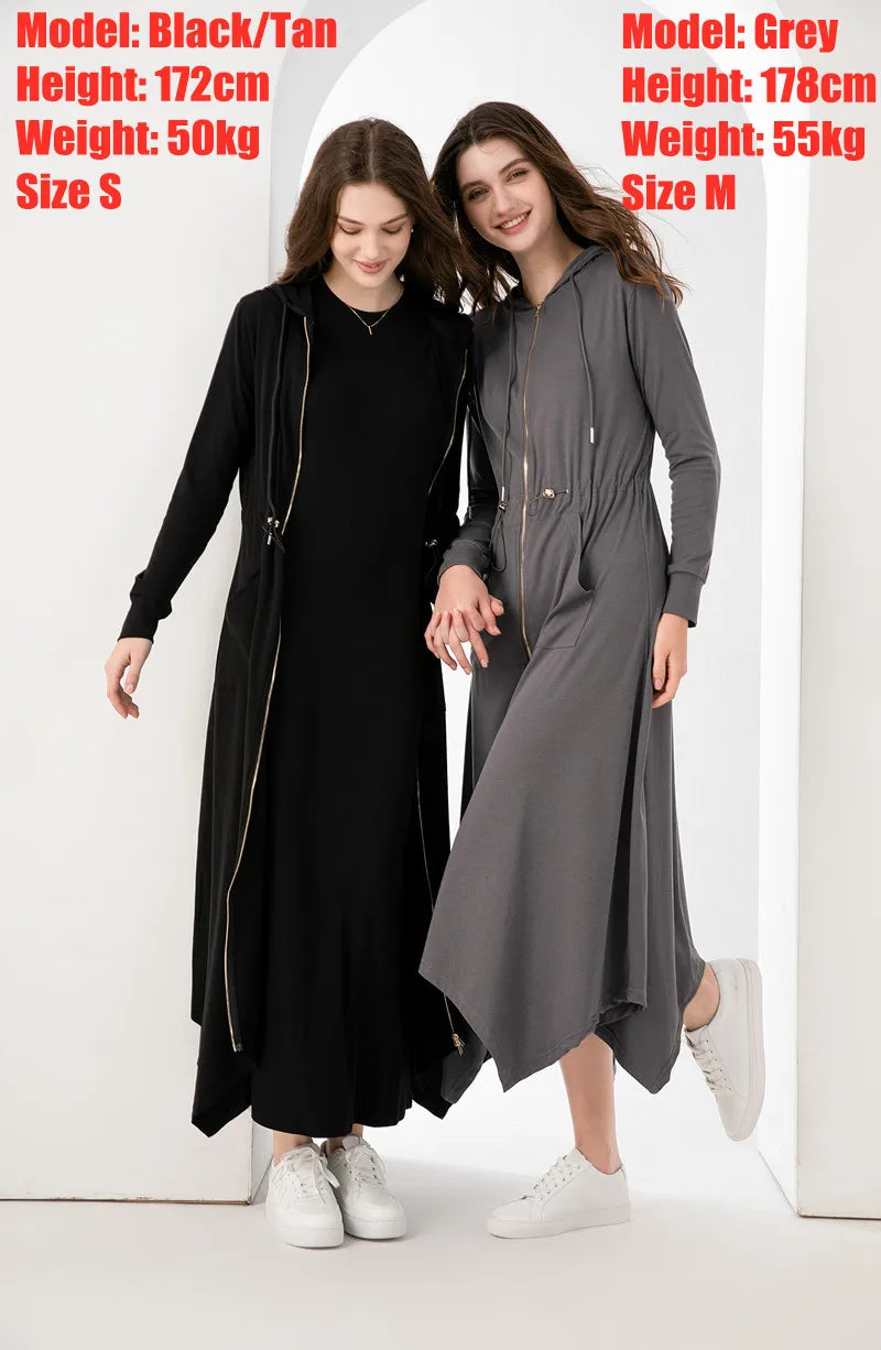 Spring/Summer Women’s Loose Fit Modal Zip Dress - Image 4