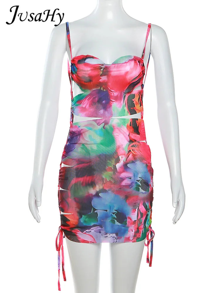 Chic Backless Spaghetti Strap Mini Dress for Parties - Image 8