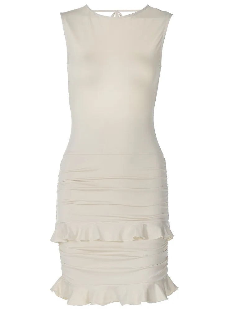 Summer Backless Ruffle Mini Dress for Women - Image 17
