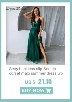 Elegant Backless Sequin Maxi Dress for Summer Parties - Image 30