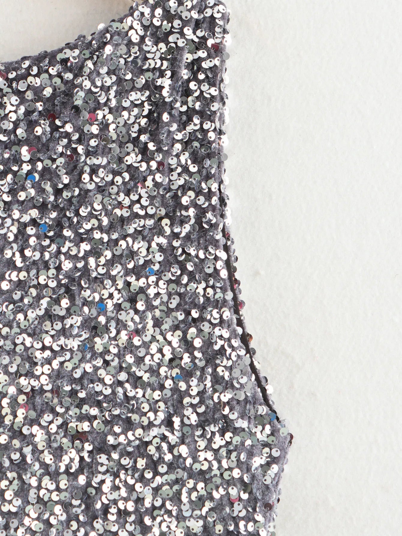 Elegant Vintage Sequined Asymmetric Sleeve Slim Dress - Image 14