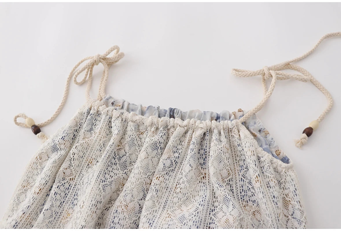 Summer French Style Lace Tassel Two-Piece Beach Dress - Image 3