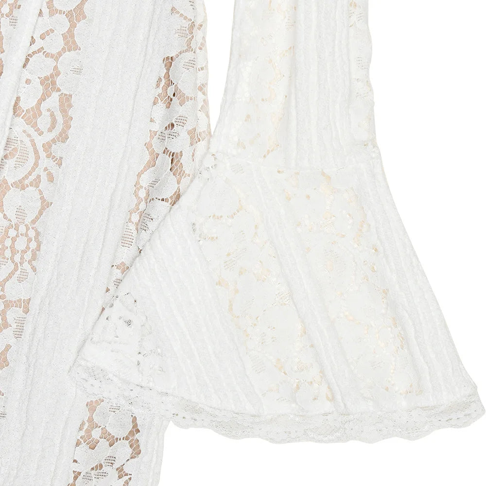 Elegant Flare Sleeve Lace Maxi Dress for Autumn Events - Image 14