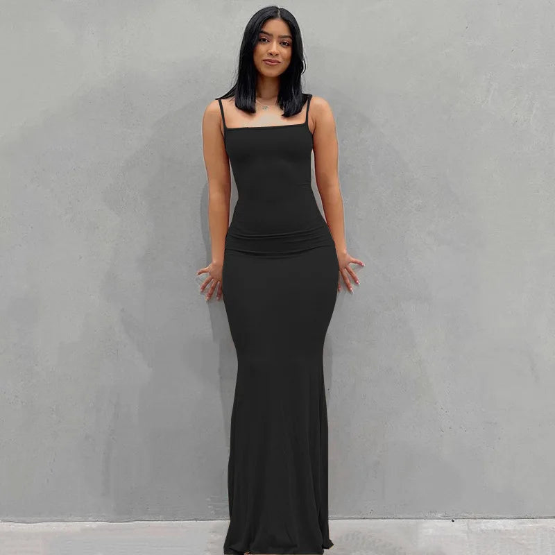 Elegant Spaghetti Strap Long Dress for Women - Image 2