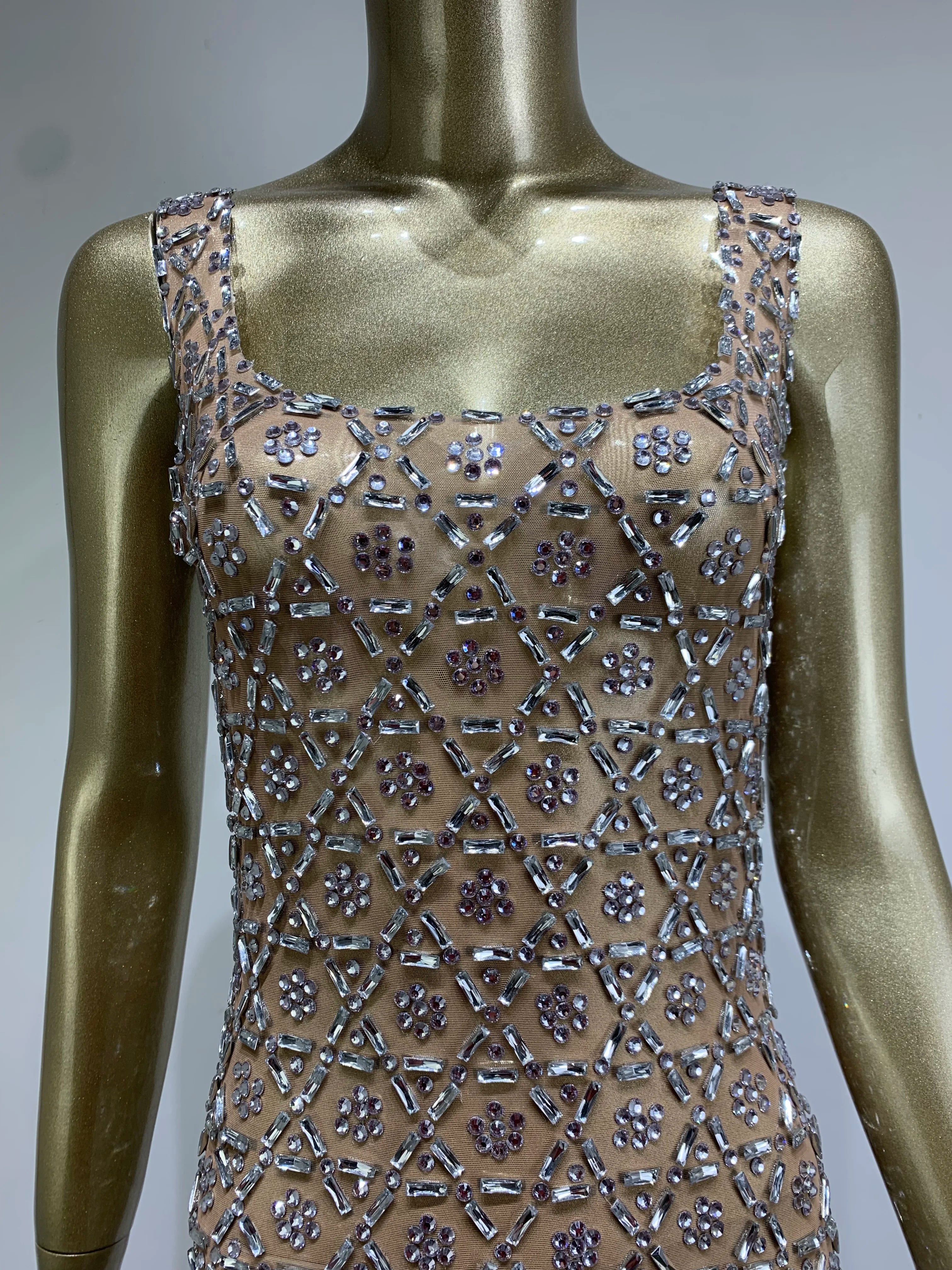 Elegant Sheer Maxi Dress with Crystal Diamonds for Parties - Image 6