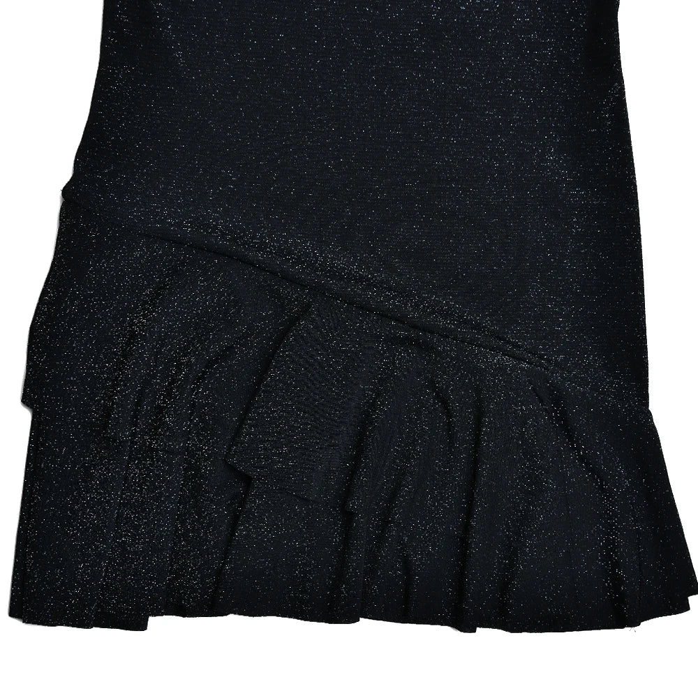 Elegant Silk Deep V Ruffled Bodycon Mini Dress for Women - Image 15
