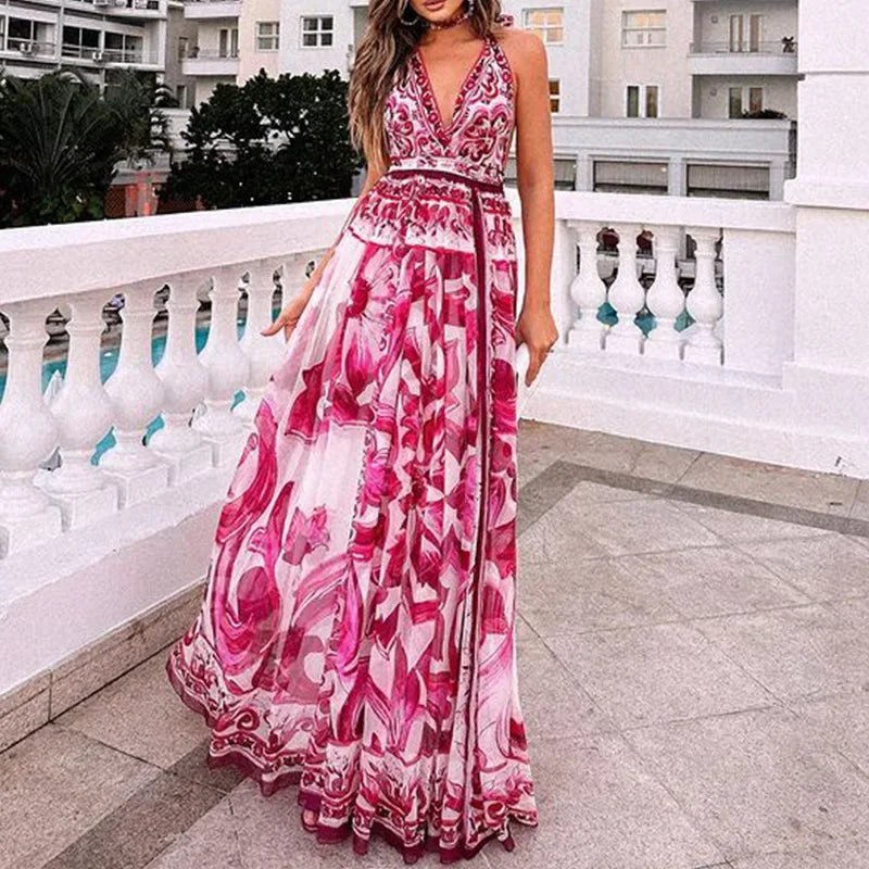 Summer Women's Sexy Printed Midi Dress - Chic Style
