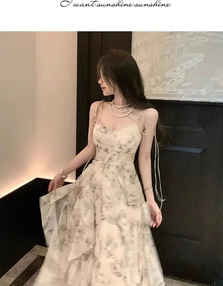 Elegant Long Floral Chiffon Midi Dress for Women - Image 18