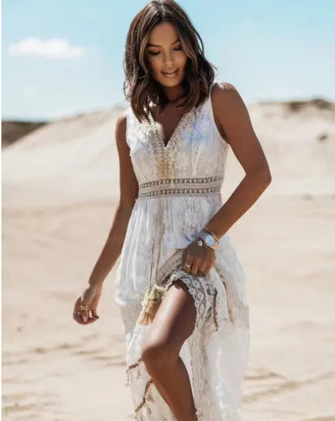 Chic Sleeveless Maxi Dress for Summer Beach Getaways - Image 6