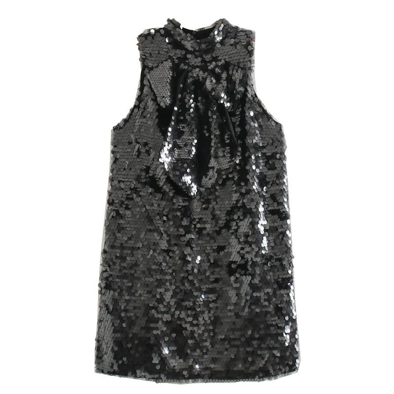 Stylish Pearl Bow Mini Dress for Nightclub Events - Image 2