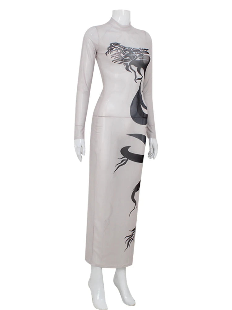 Stylish Long Sleeve Turtleneck Bodycon Dress for Women - Image 13