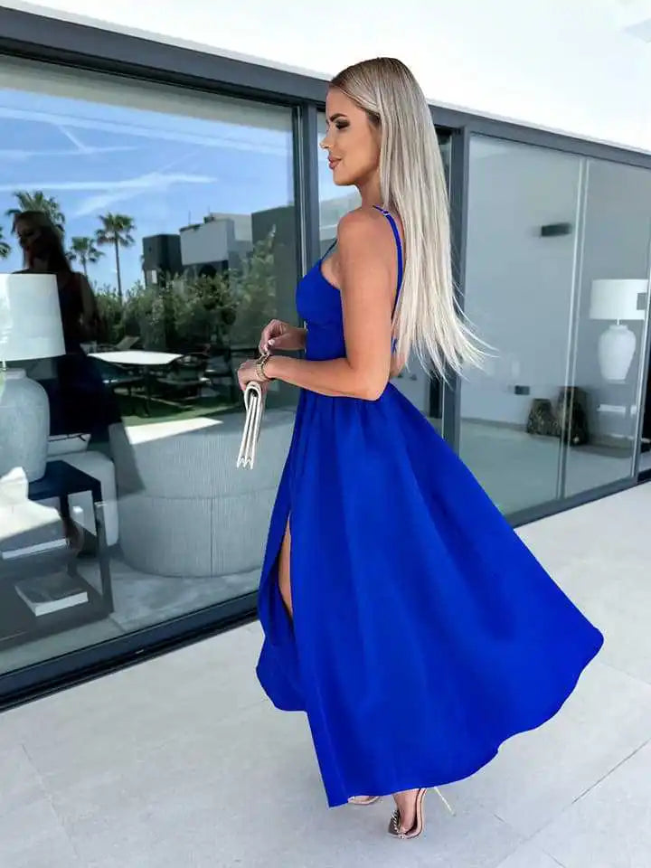 Women's Sexy V-Neck Backless Summer Dress with Twist Design - Image 10
