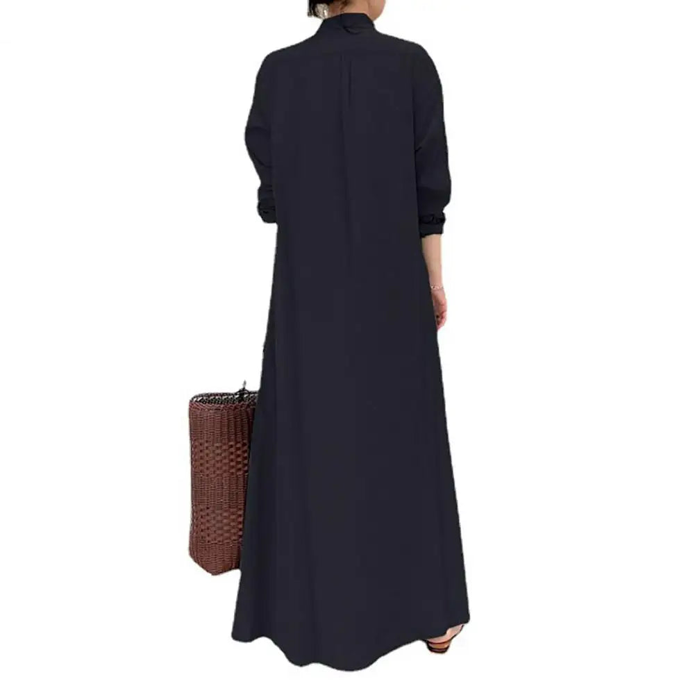 Chic Loose Cut Maxi Dress with Button Closure - Image 6