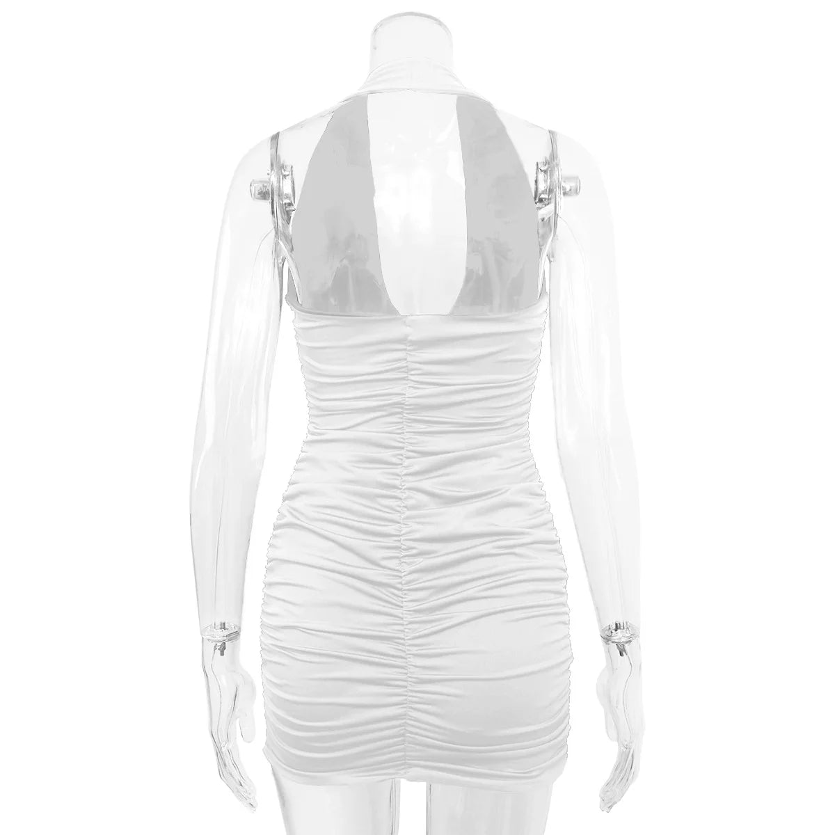 Sexy Ruffle V Neck Halter Mini Dress for Parties - Image 18