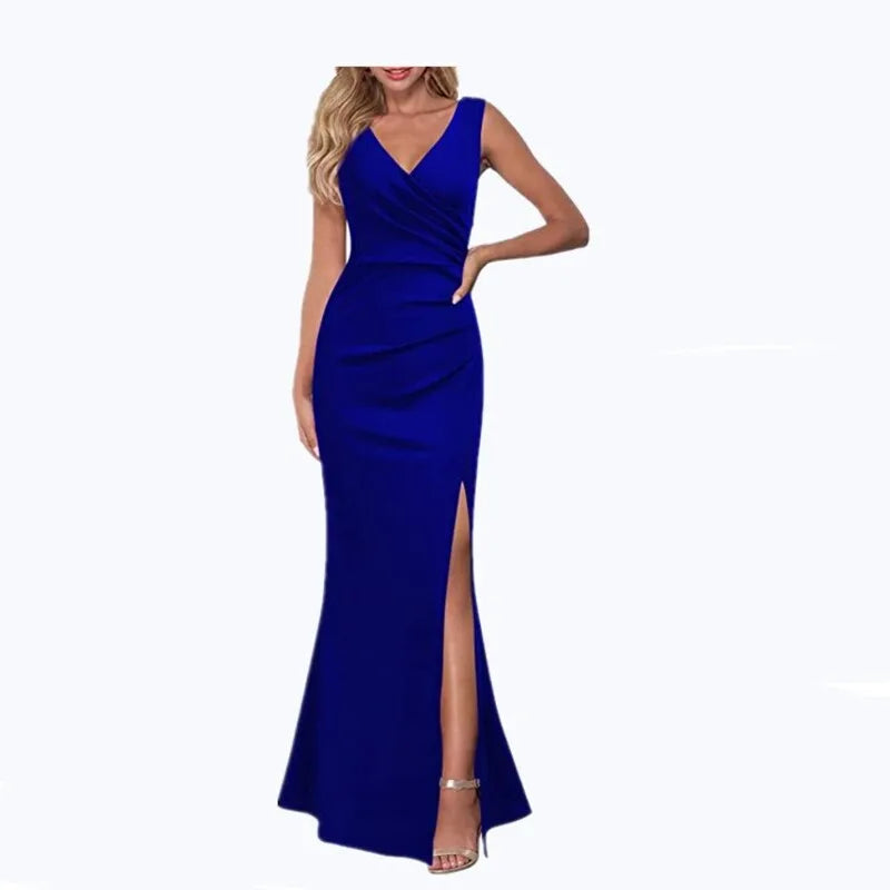 Elegant Women's Backless V-neck Sleeveless Maxi Dress - Image 21