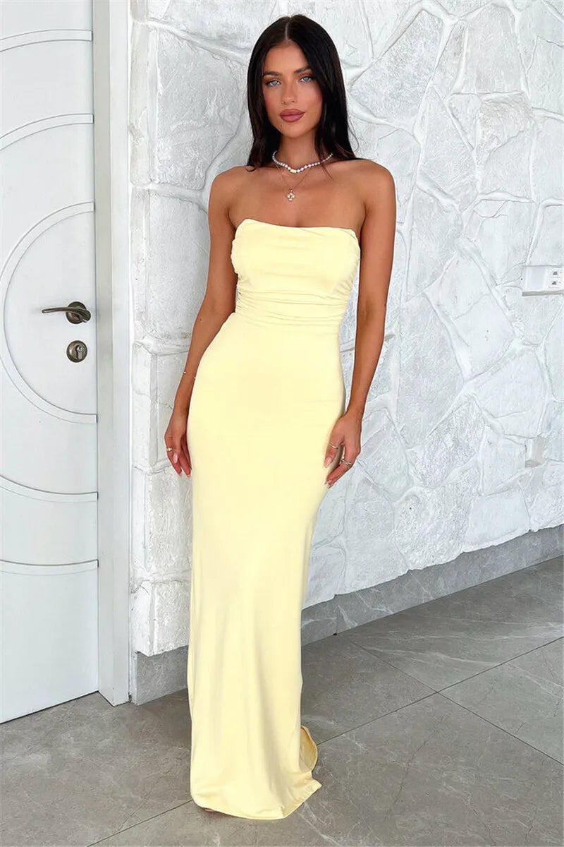 Off-Shoulder Lace-Up Maxi Dress for Summer Parties - Image 23