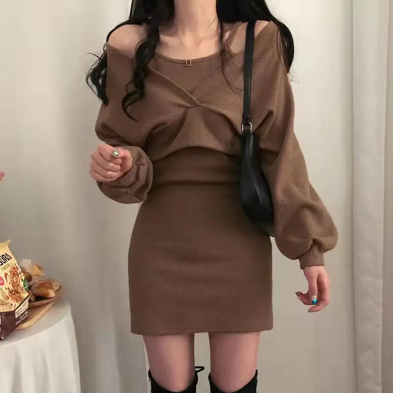 Chic Backless Halter Mini Dress Set for Women - Image 3