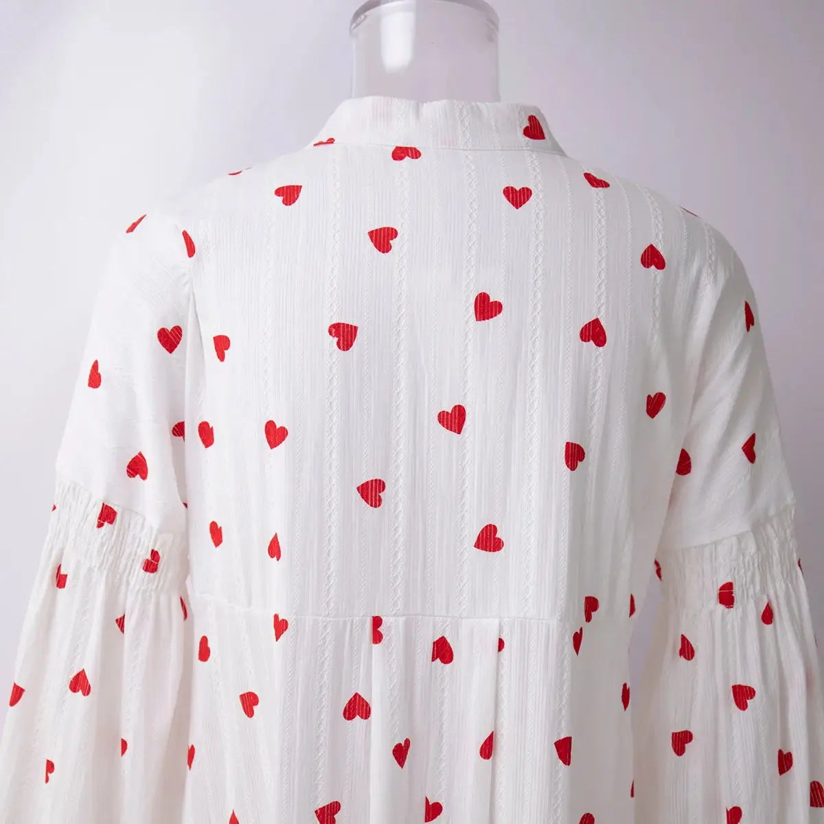 Women's Vintage A-Line Heart Print Cotton Summer Dress - Image 12