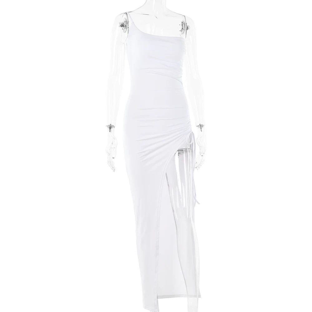 Sexy One Shoulder High Slit Maxi Dress for Women - Image 13