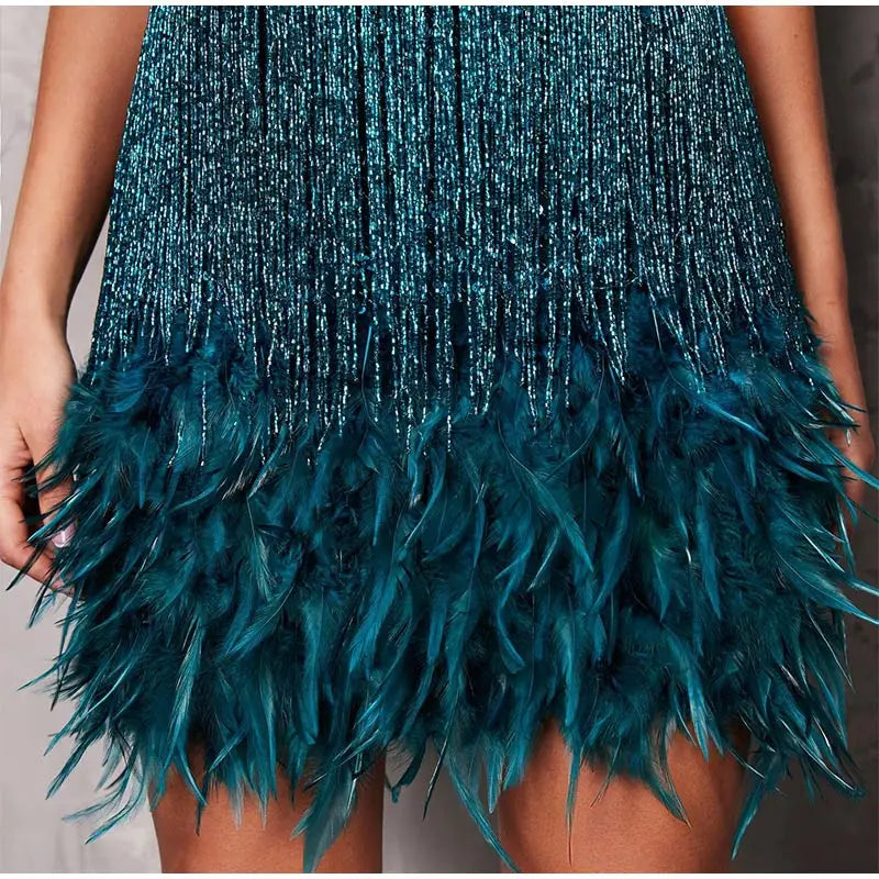 Elegant Mini Dress with Tassels and Sequins for Parties - Image 29