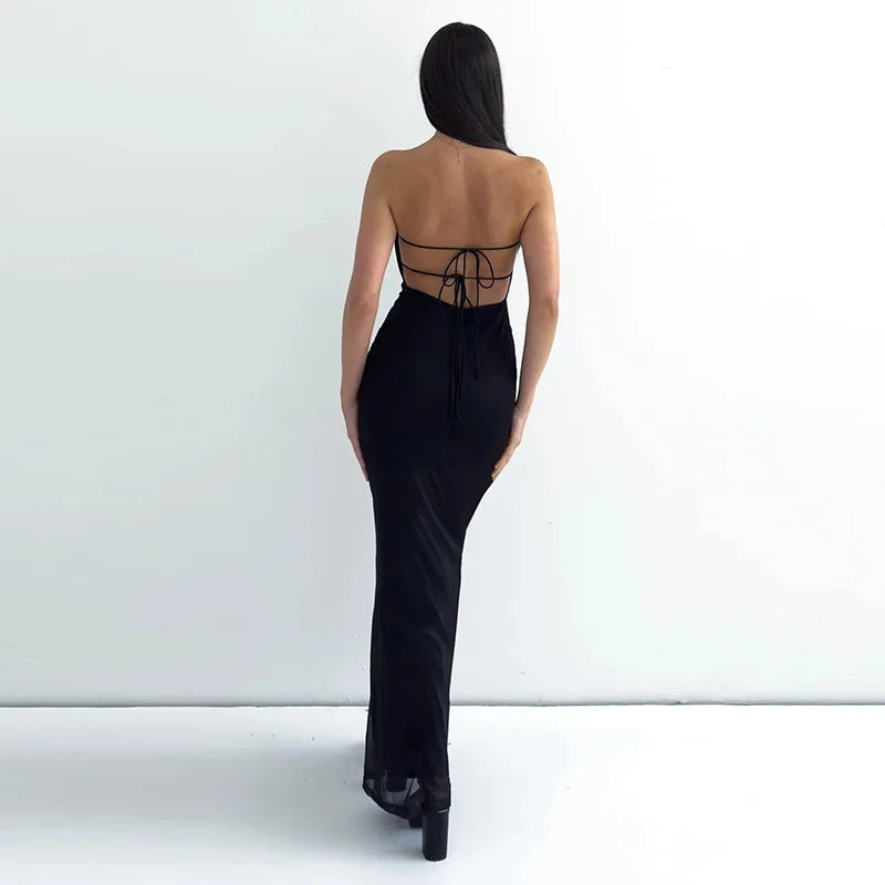Floral Mesh Strapless Dress for Summer Beach Vacations - Image 5