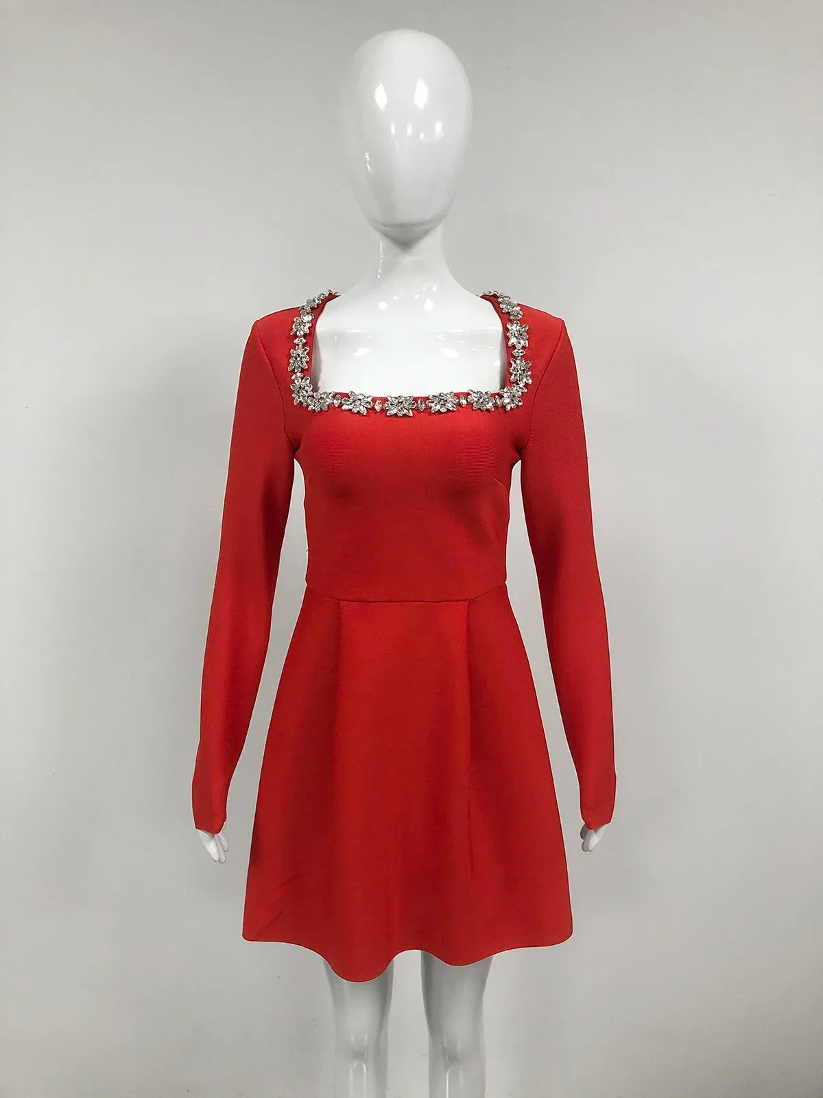 Summer Women's White Square Neck A-line Mini Dress - Image 10