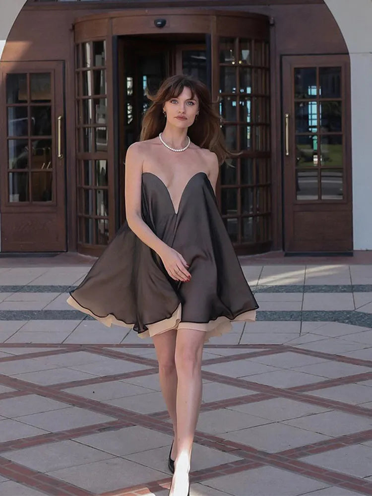 Chic Off-Shoulder Backless Mini Dress for Women - Image 5
