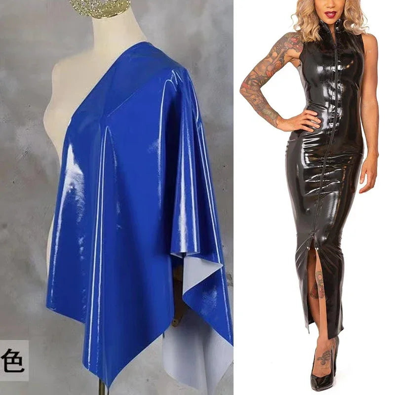 Women's Bodycon Leather Maxi Dress with Front Zip - Image 13