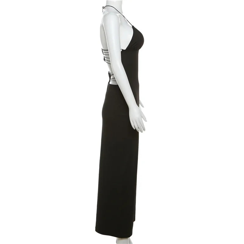 Elegant Backless Butterfly Print Evening Dress for Women - Image 14
