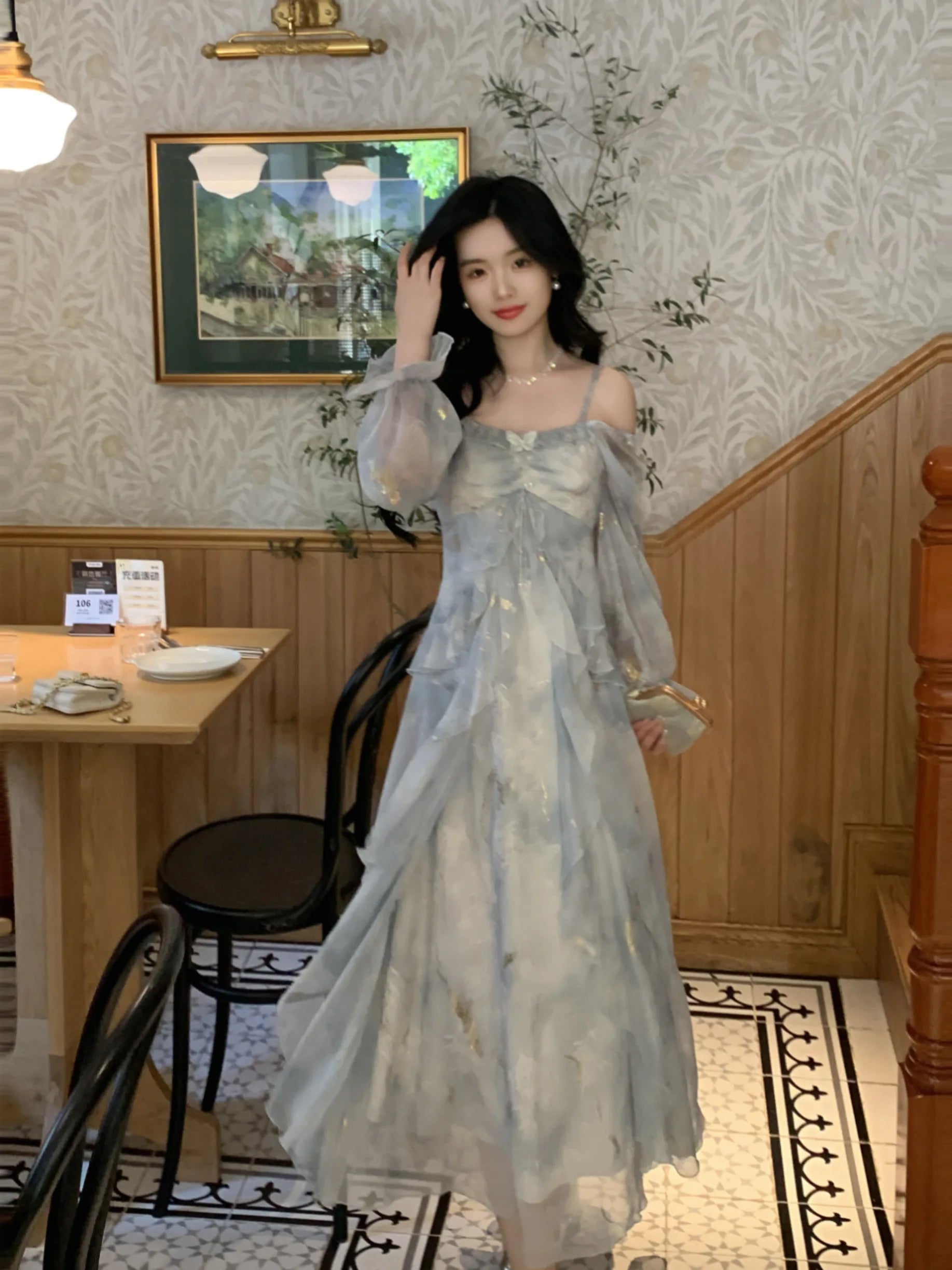 Elegant Off-Shoulder A-Line Fairy Long Dress for Women - Image 21