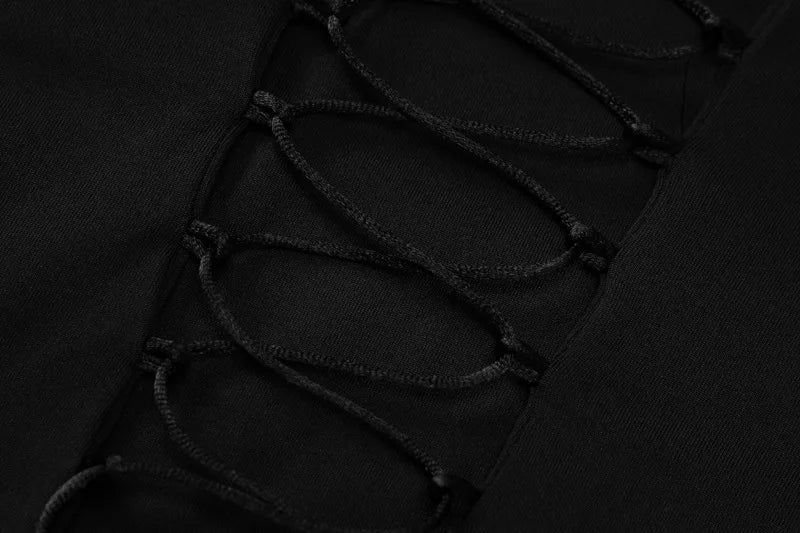 Autumn Slim Fit Backless Lace-Up Long Sleeve Dress - Image 5