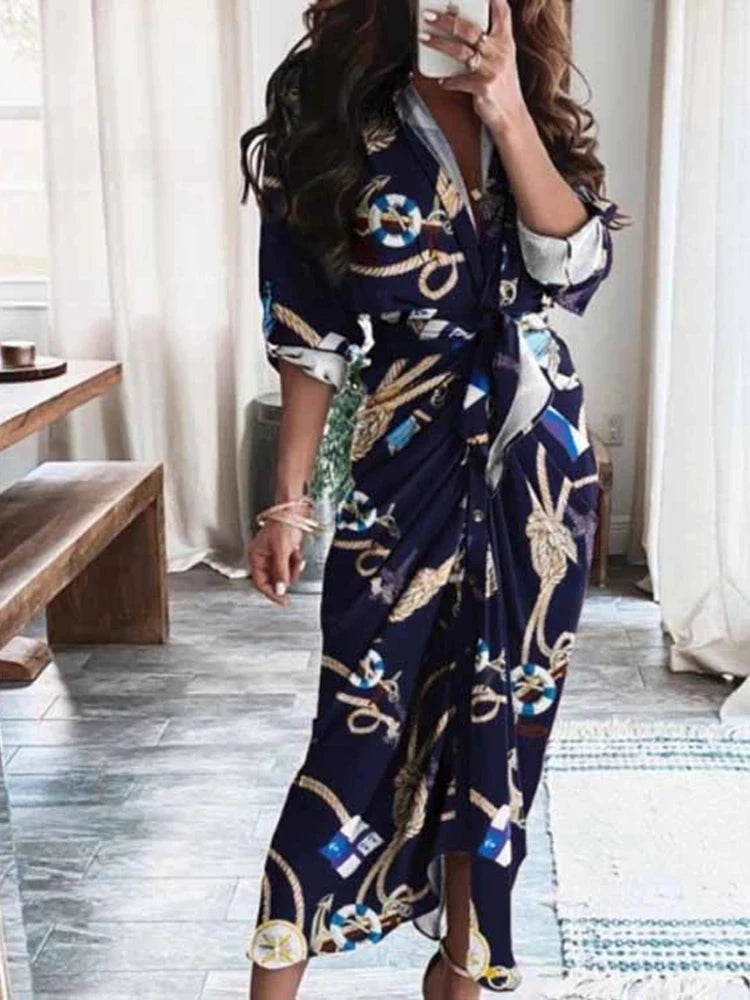 Elegant Summer Short Sleeve Ruched Shirt Dress for Women - Image 24