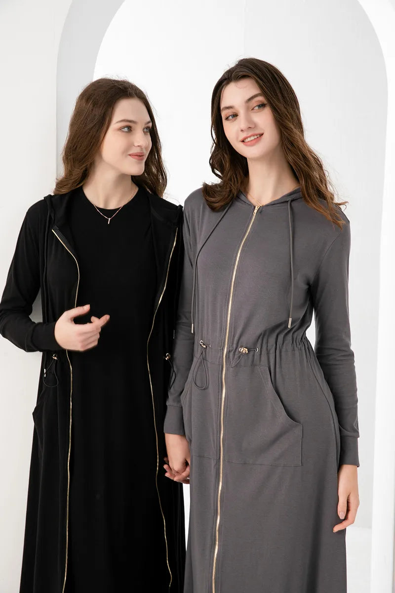 Spring/Summer Women’s Loose Fit Modal Zip Dress - Image 7
